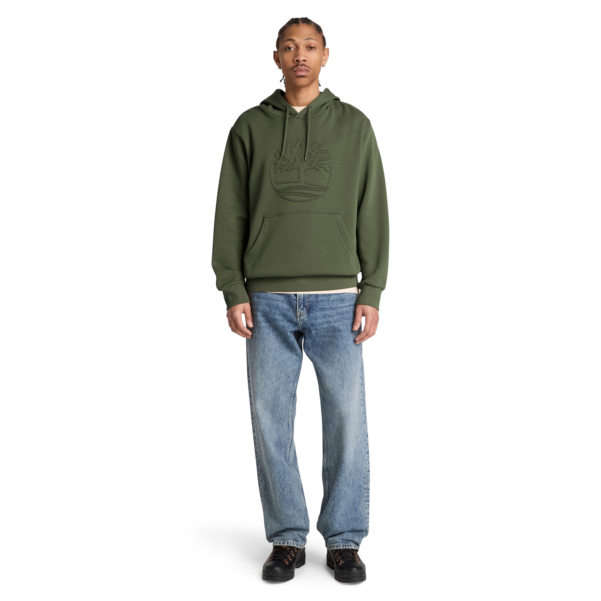 Chandail à capuche en molleton à enfiler avec logo arbre pour hommes, Timberland