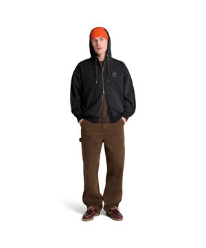 Chandail à capuche teint en pièce avec glissière pleine longueur pour hommes, Timberland