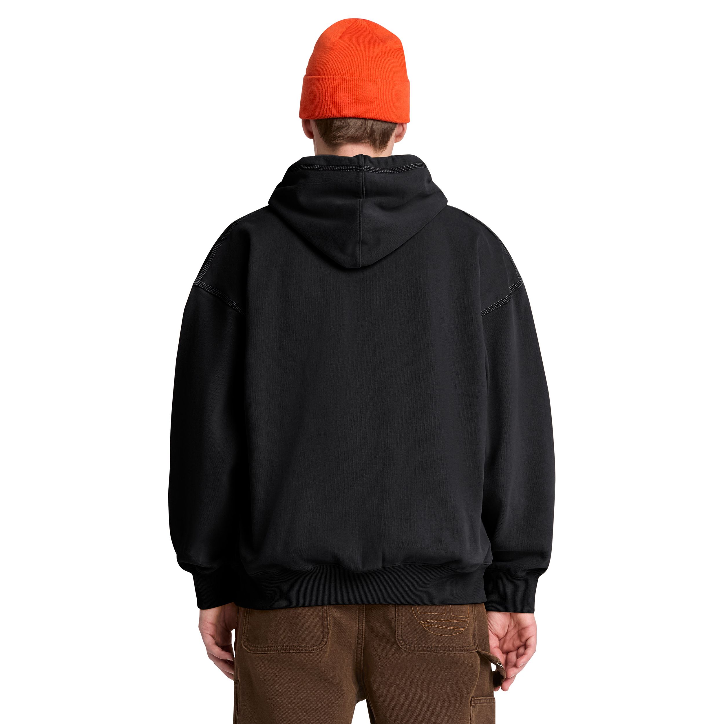 Chandail à capuche teint en pièce avec glissière pleine longueur pour hommes, Timberland