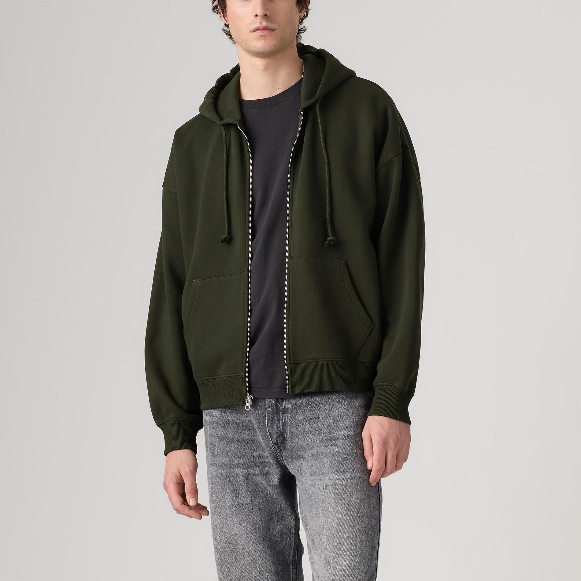 Chandail en molleton à coupe carrée et à glissière pleine longueur pour hommes, Levi’s