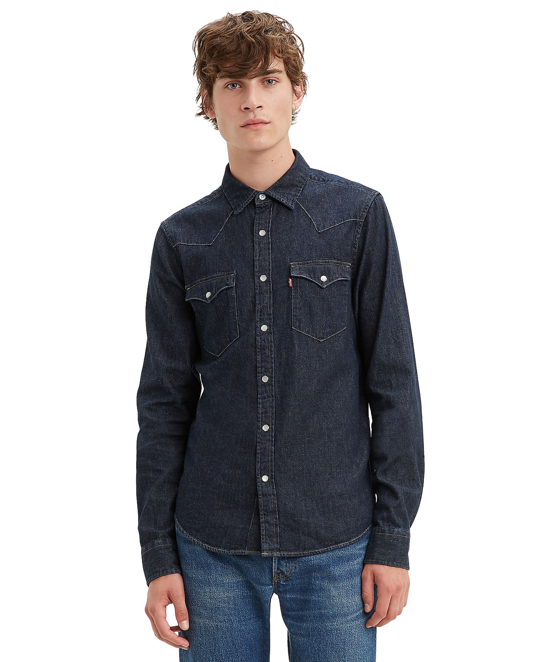 Levi\u0026#039;s Barstow Western Denim Shirt Black Levi's Men's Standard Barstow  Western Long-Sleeve Denim Shirt Macy's, image size:1800x2160