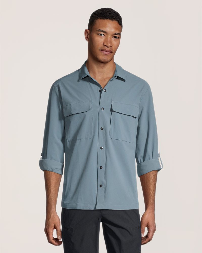 Chemise à manches longues et coupe moderne avec protection contre les tiques et les moustiques pour hommes, WindRiver