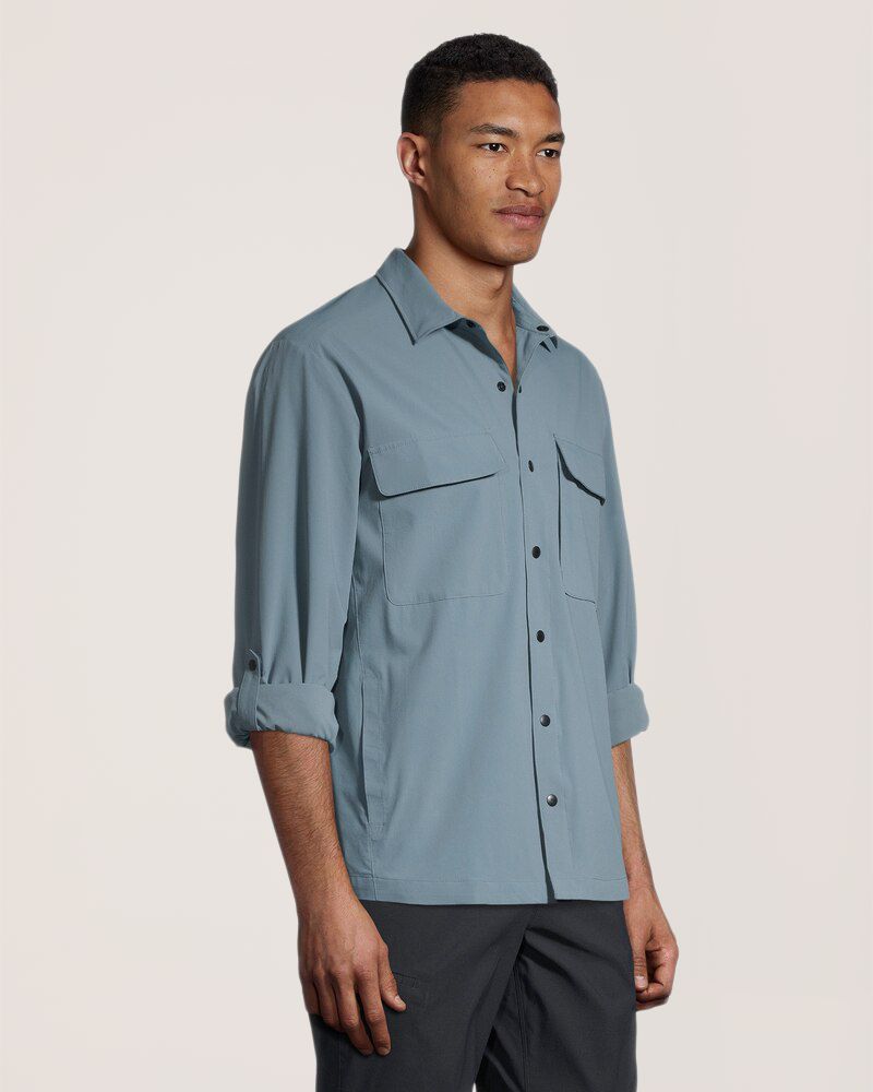 Chemise à manches longues et coupe moderne avec protection contre les tiques et les moustiques pour hommes, WindRiver
