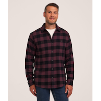 WindRiver Men's Stretch Regular Fit Basic Flannel Shirt