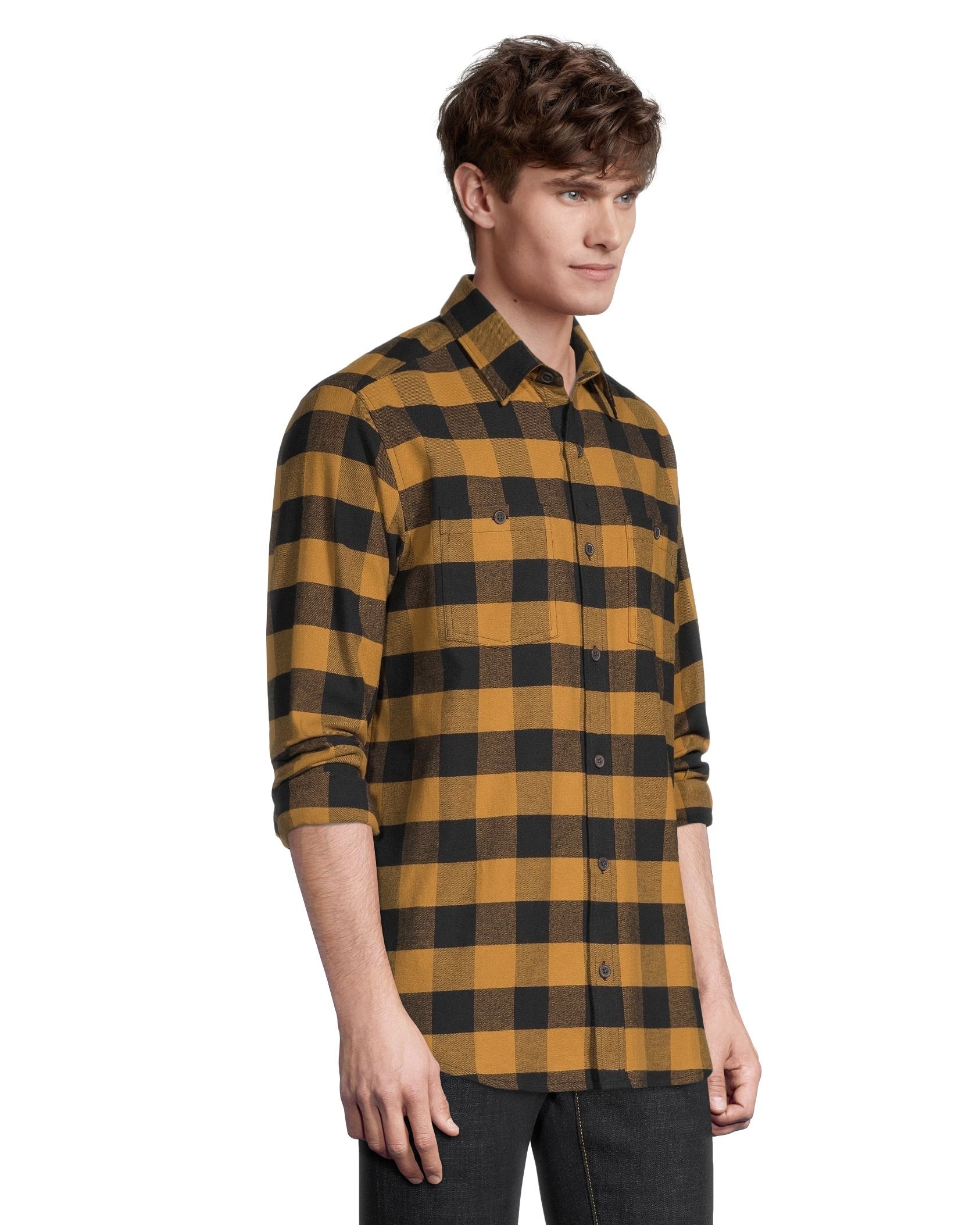 WindRiver Men's Stretch Regular Fit Basic Flannel Shirt | Marks