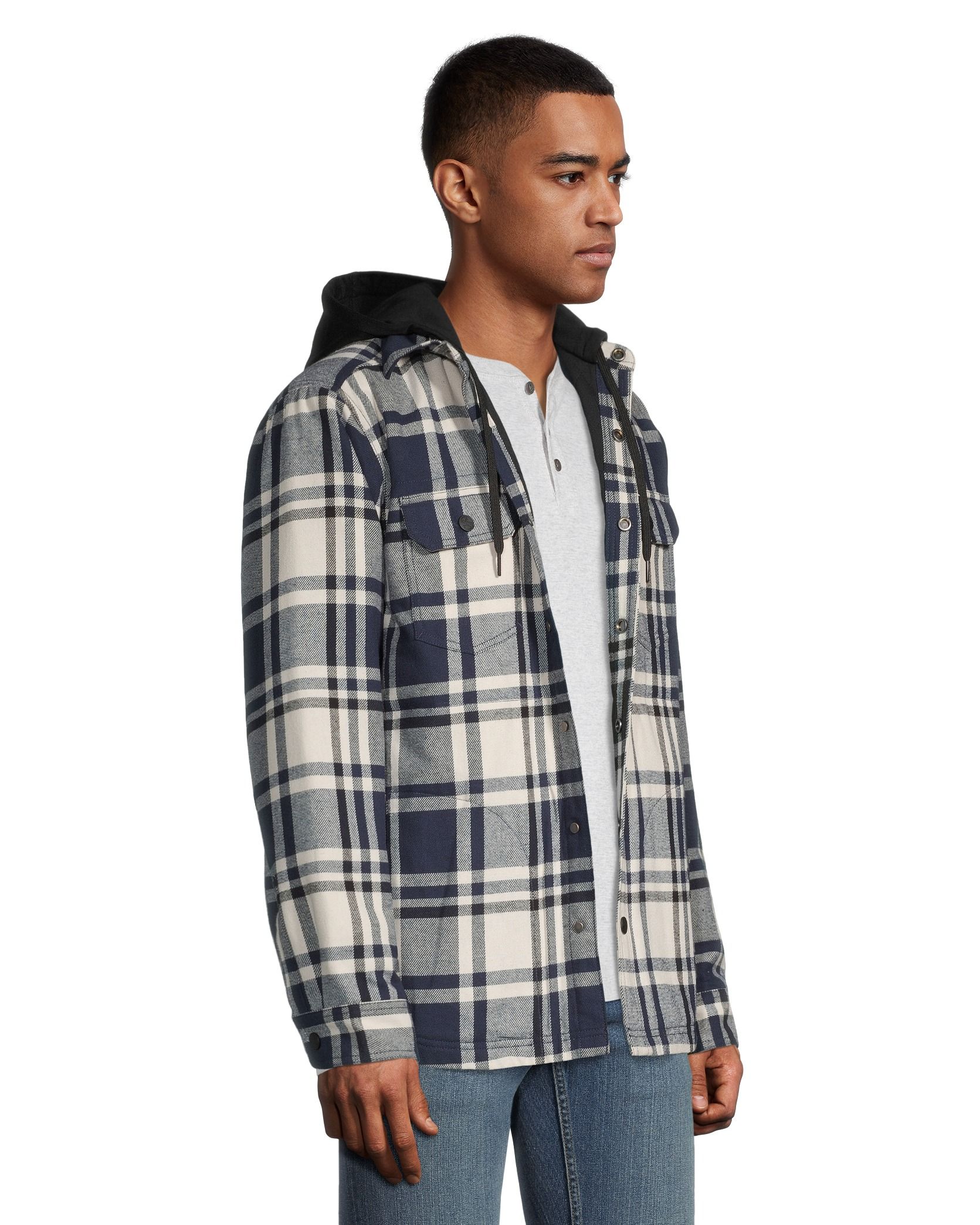 Shirt jacket with on sale hood