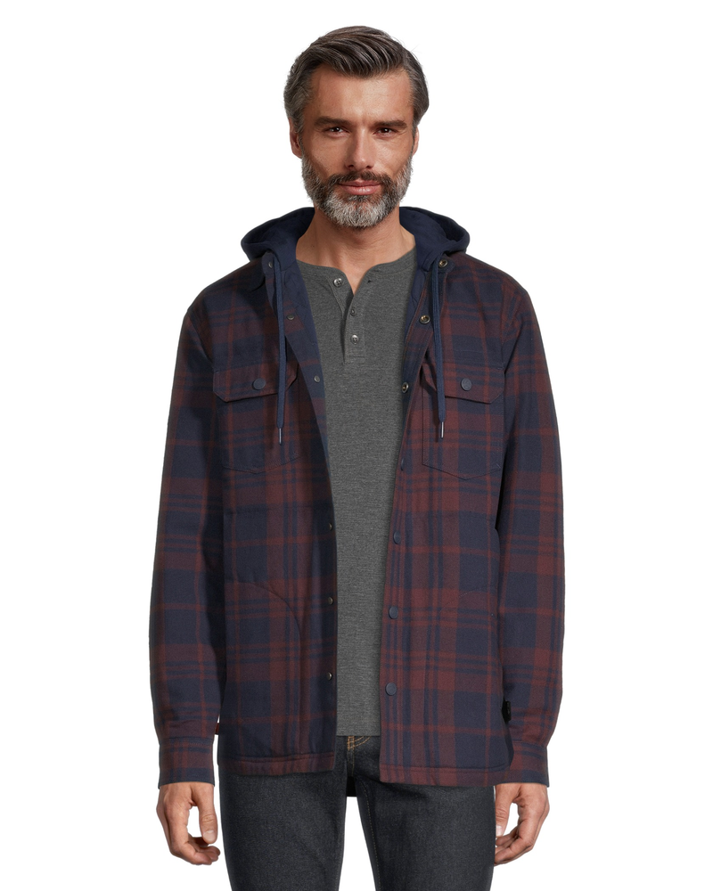 WindRiver Men's Lined T-Max Insulated Flannel Hooded Cotton
