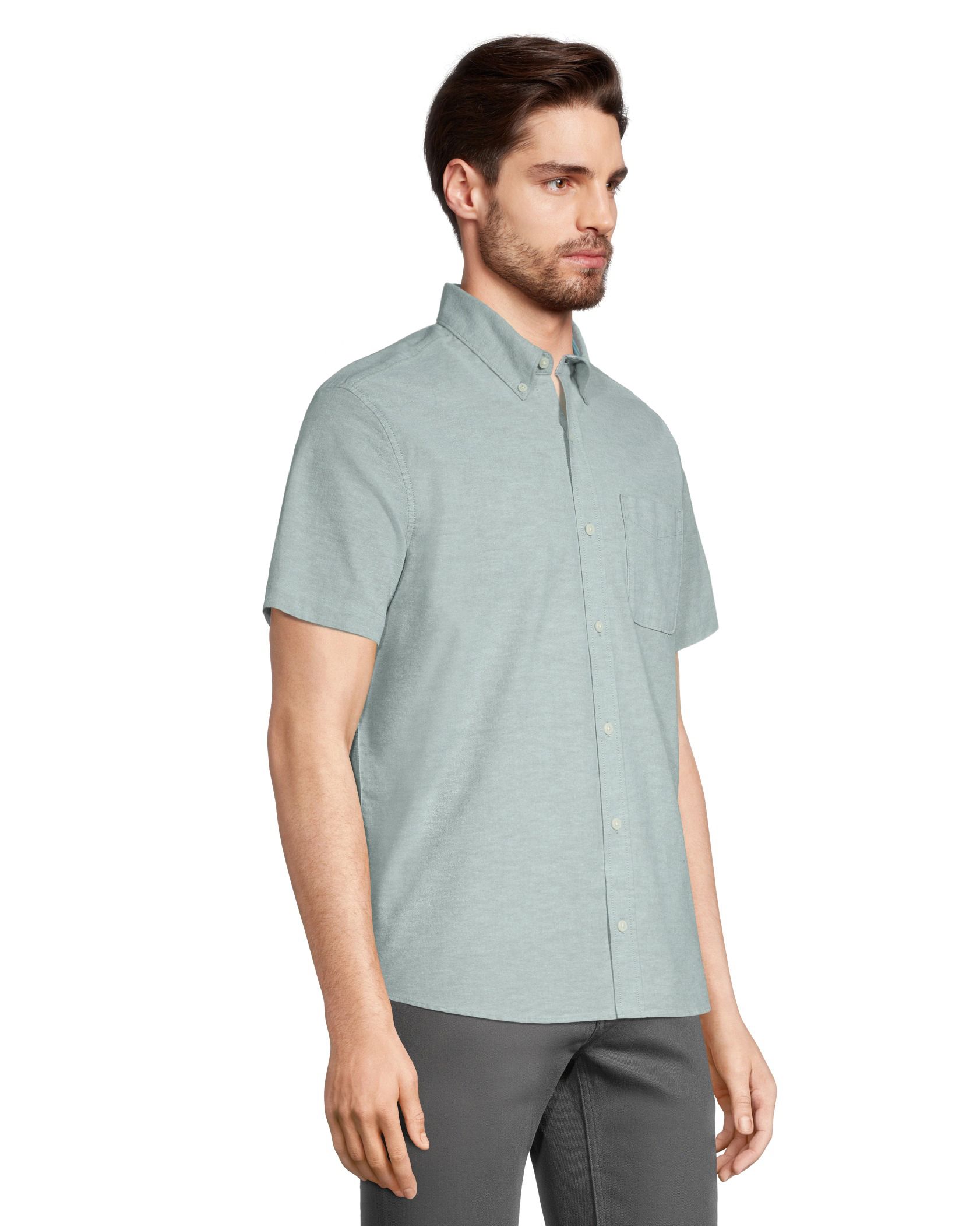 Denver Hayes Men's Modern Fit Short Sleeve Oxford Casual Shirt | Marks