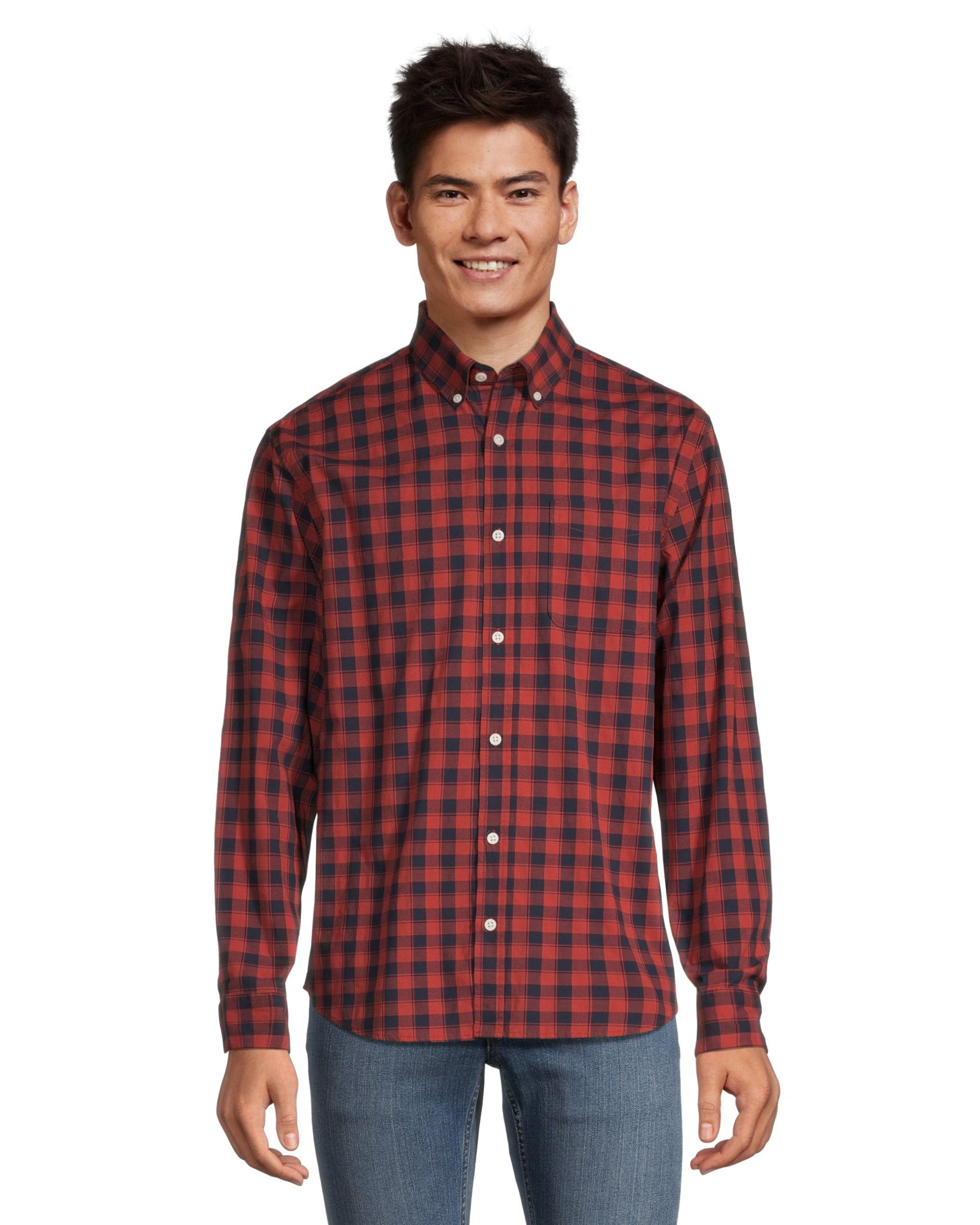 ランキング上位のプレゼント Classic Fit Plaid Button Down Shirt