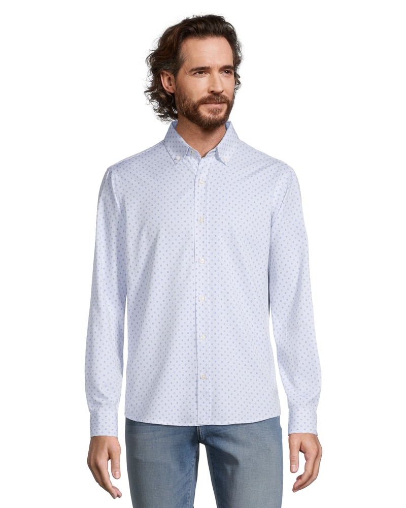 Men's Hybrid 4-Way Stretch Long Sleeve Commuter Sport Shirt