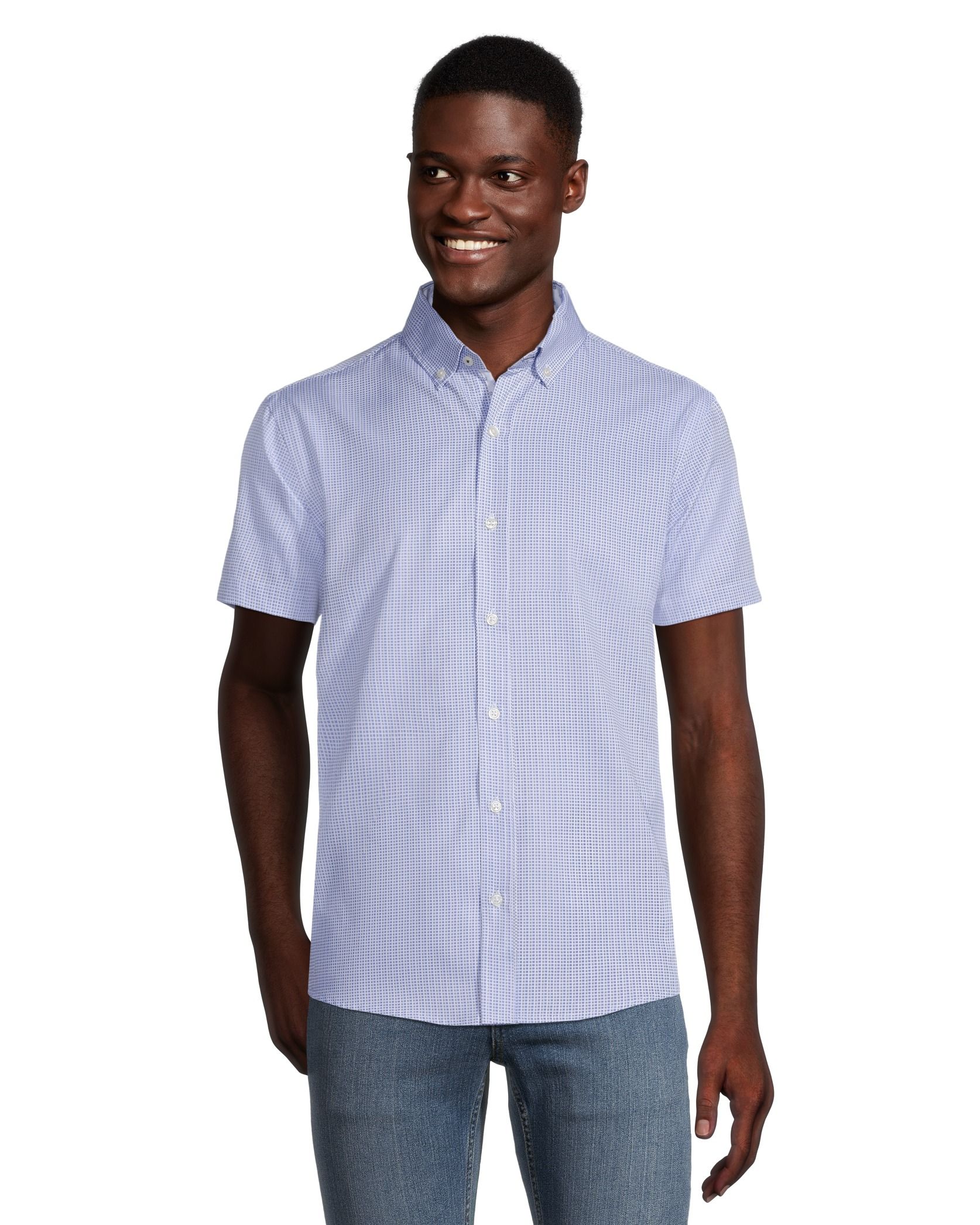 Denver Hayes Men's Hybrid 4-Way Stretch Short Sleeve Commuter