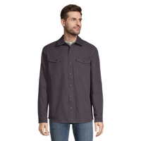 Boston Traders Men's Flannel Lined Cotton Canvas Shacket Front_Flat