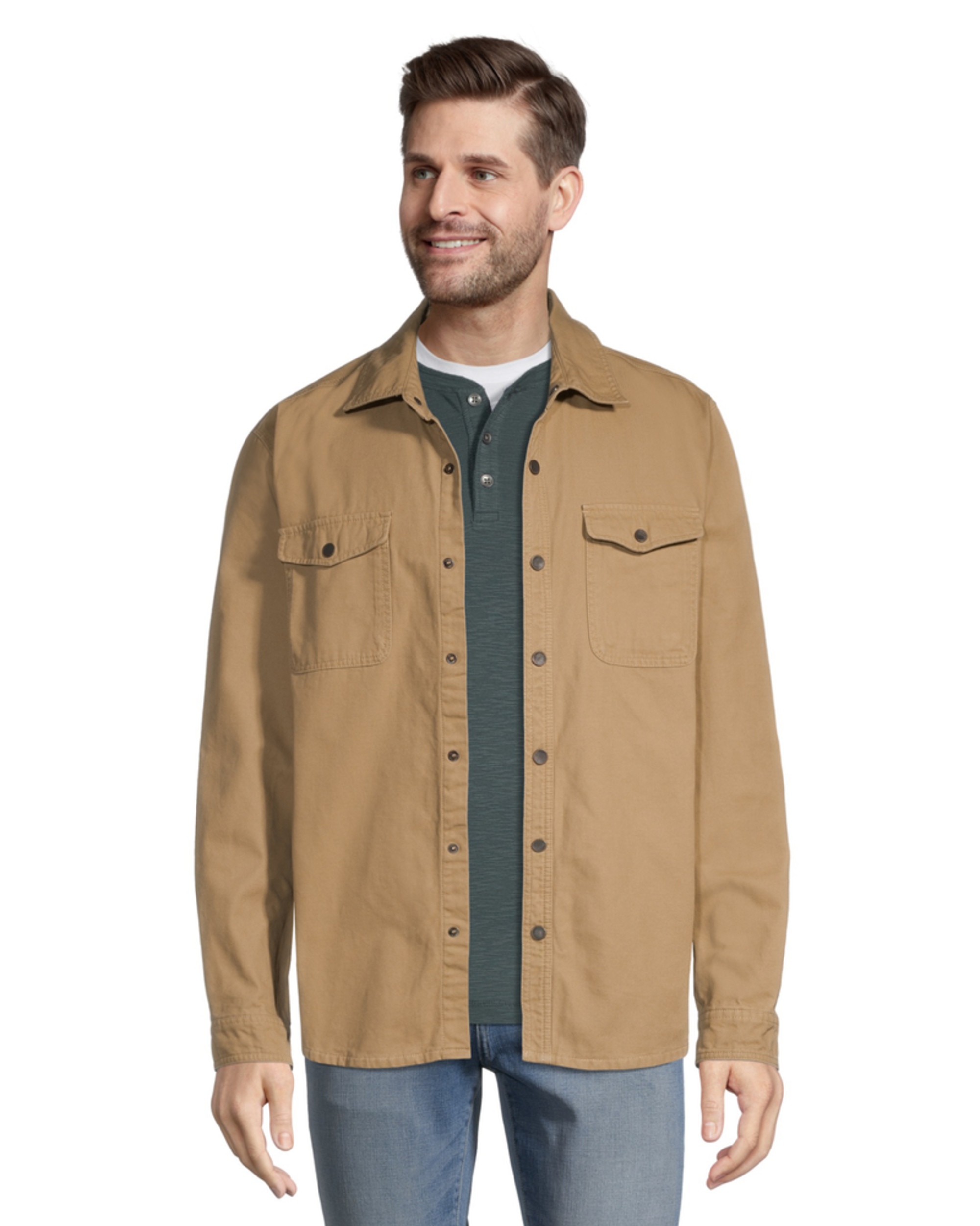 Boston Traders Men's Flannel Lined Cotton Canvas Shacket | Marks