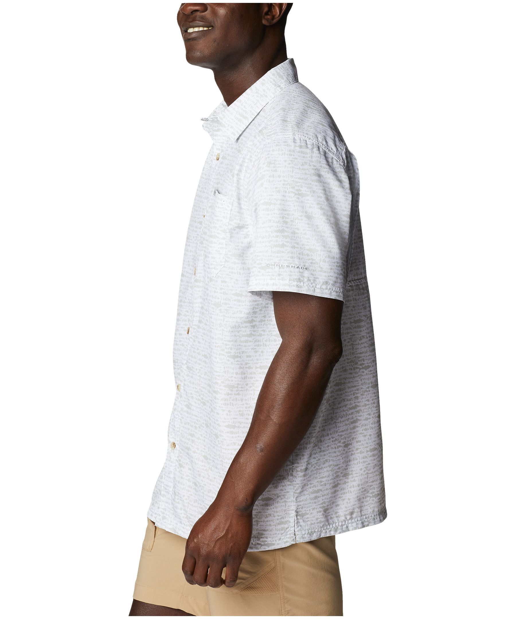Chemise de camping à manches courtes avec protection Omni Shade pour hommes, Columbia, Super Slack Tide