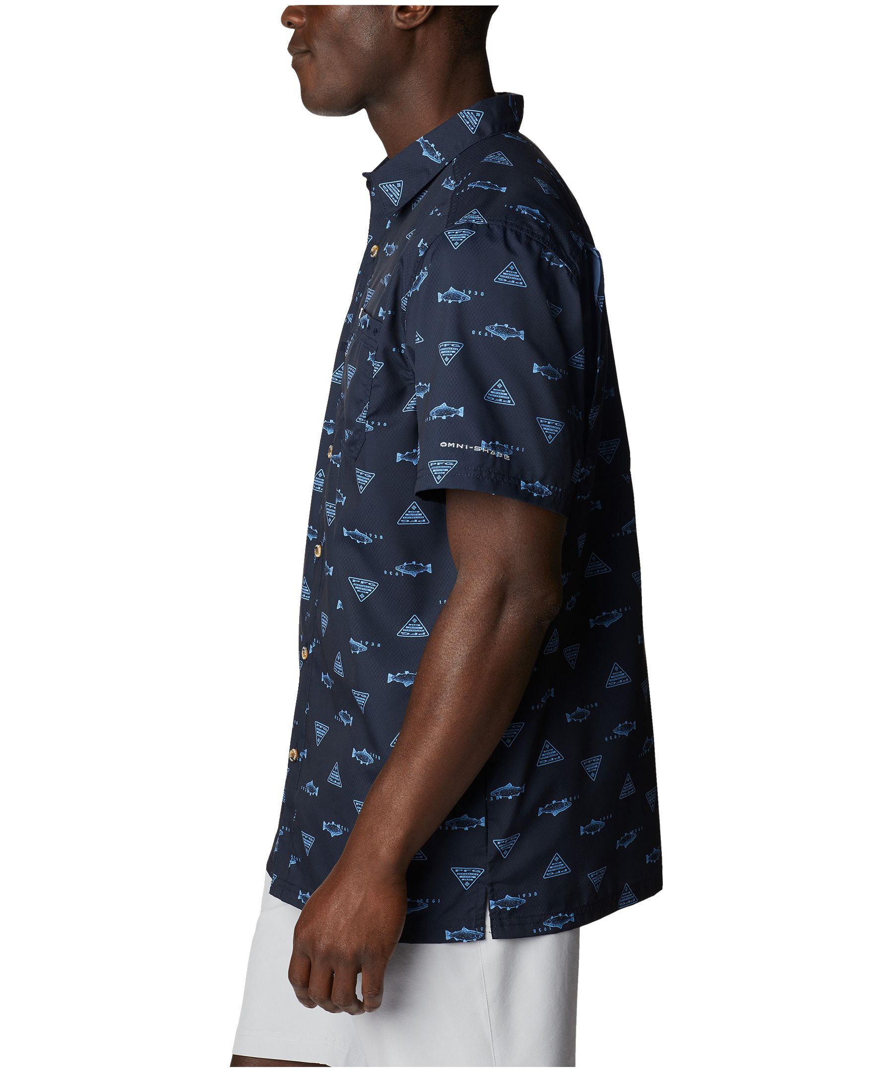 Chemise Columbia Pêche à La Mouche - Homme, Taille XL, 100% Coton, Manches Courtes