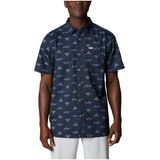 Chemise de camping à manches courtes avec protection Omni Shade pour hommes, Columbia, Super Slack Tide Front_Flat