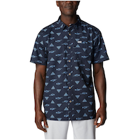 Columbia Men's Super Slack Tide Camp Short Sleeve Omni Shade Shirt Front_Flat