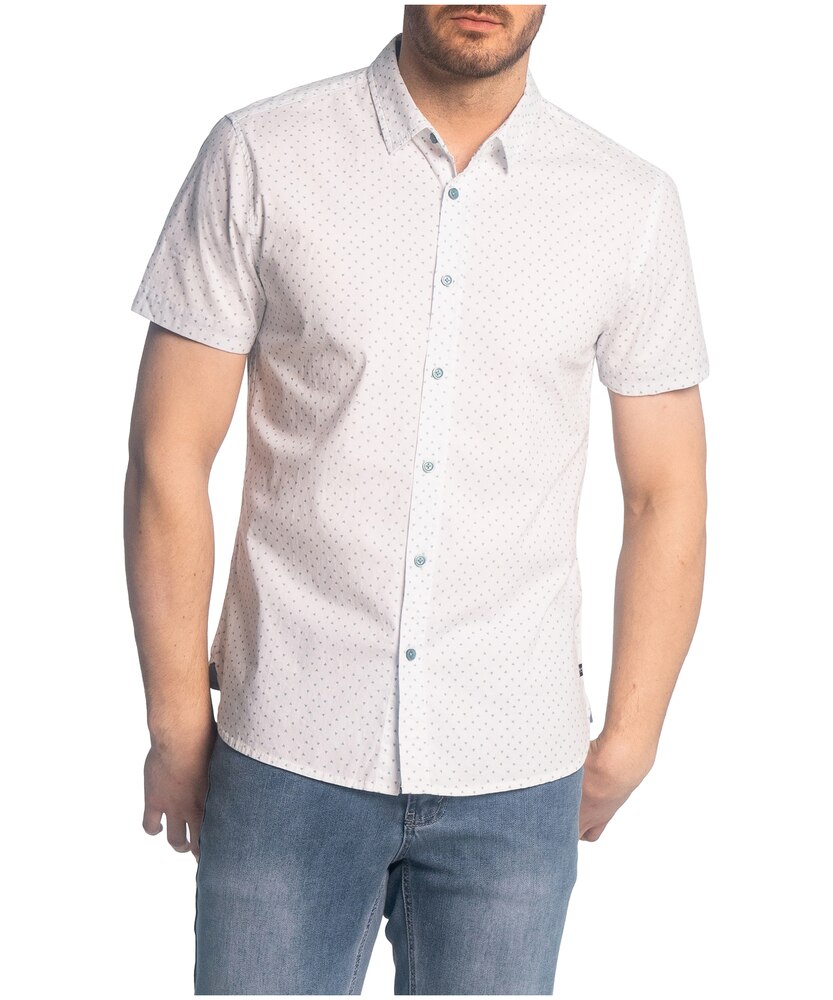 Chemise Tory Sport Blanche Stretch - Manches Courtes, Col Poplin, Performance Moyenne, Taille M