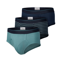 Denver Hayes Men's 3 Pack Yarn Dye Basic Briefs Front_Angled_Left