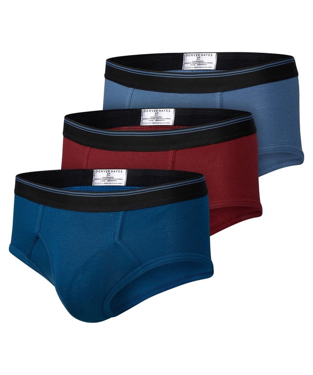 Denver Hayes Men's 3-Pack Solid Basic Briefs