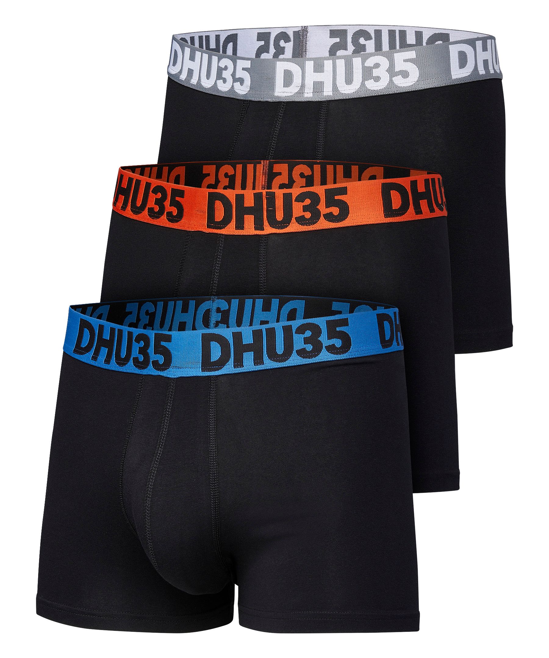 Denver Hayes Men's 3-Pack Cotton Stretch Elastic Boxer Briefs