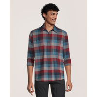 Chemise à carreaux en flanelle extensible WindRiver de base de coupe régulière à manches longues pour hommes Front_Flat