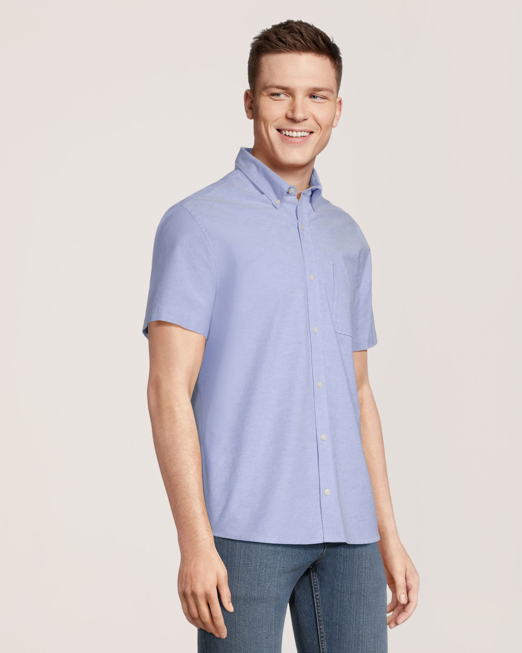 Denver Hayes Men's Oxford Modern Fit Casual Shirt