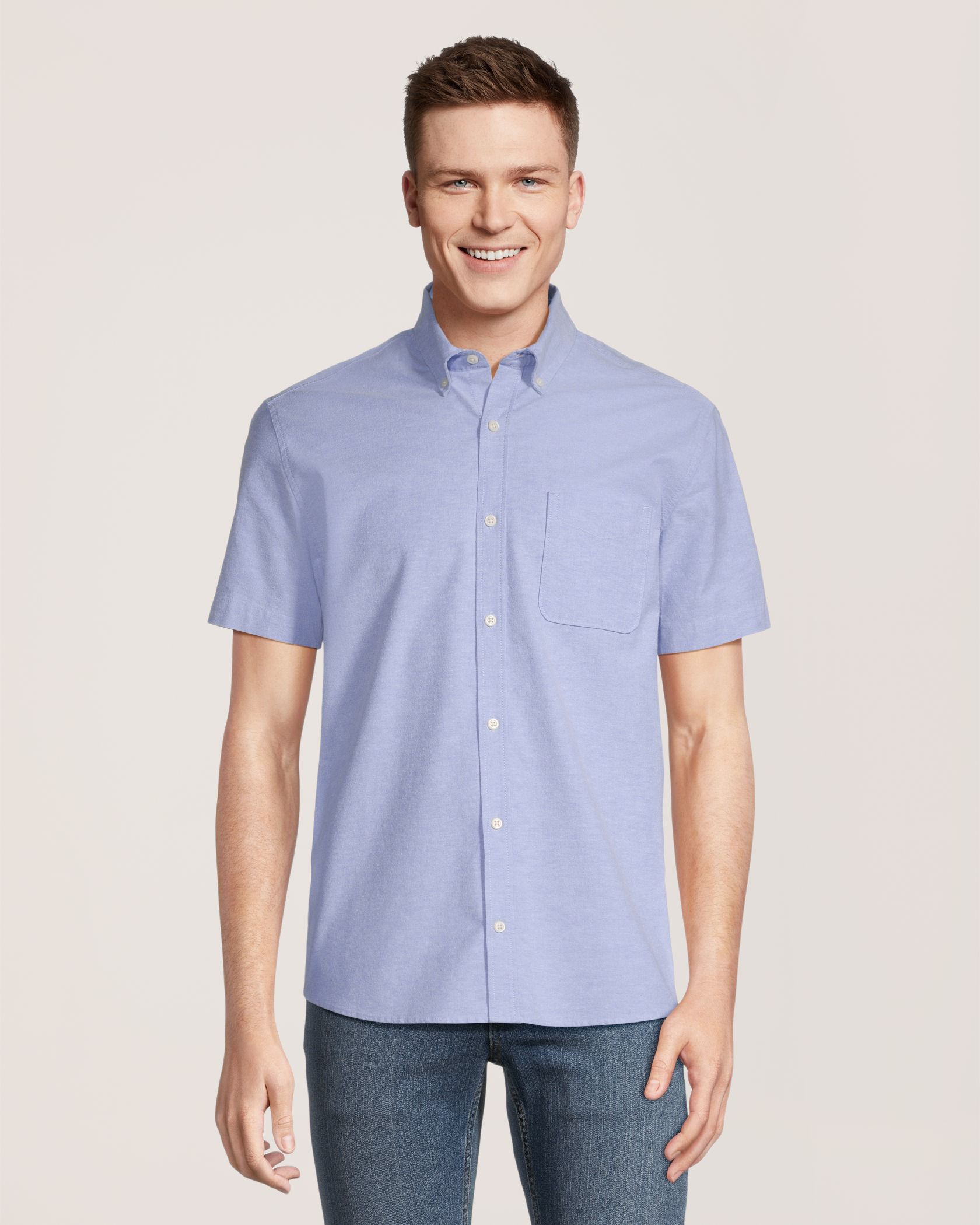 Denver Hayes Men's Oxford Modern Fit Casual Shirt