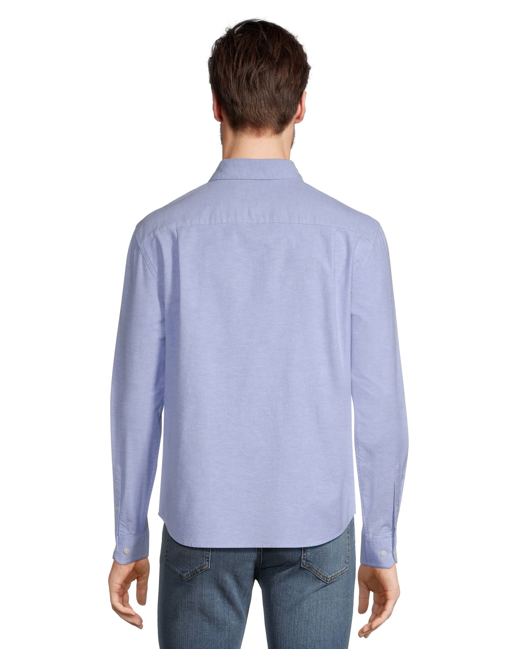 Denver Hayes Men's Stretch Oxford Casual Long Sleeve Button Down Shirt