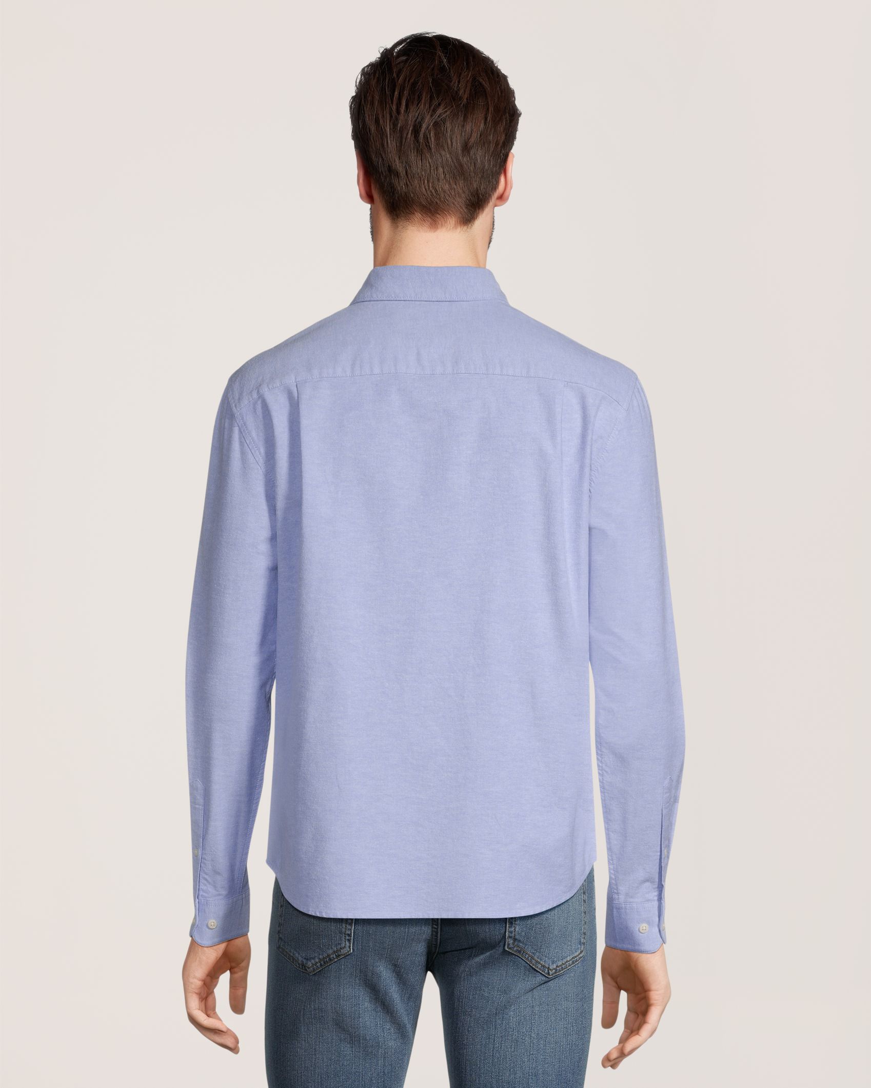 Denver Hayes Men's Stretch Oxford Casual Long Sleeve Button Down Shirt