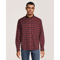 Chemise à carreaux à coupe classique et à manches longues pour hommes, Denver Hayes Front_Flat
