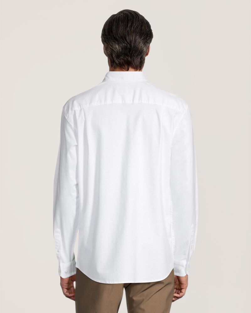 Denver Hayes Men's Long Sleeve Classic Fit Stretch Casual Oxford Shirt