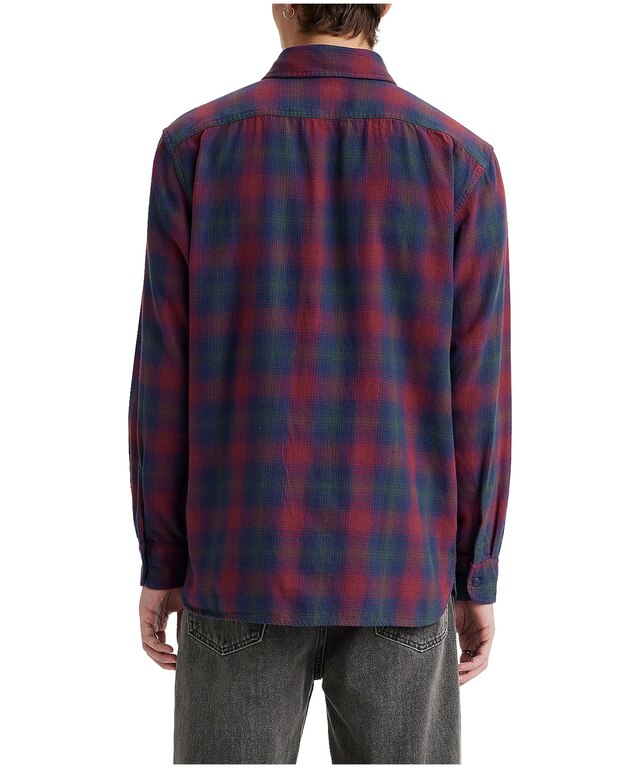 Levi's Men's Avalon Striped Flannel Shirt Gray Size Small