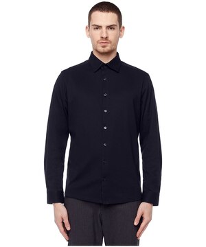 Chemise boutonnée de coupe moderne à manches longues pour hommes, Vegan, Projek Raw