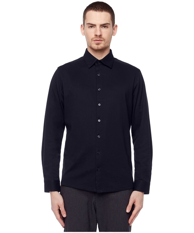 Chemise boutonnée de coupe moderne à manches longues pour hommes, Vegan, Projek Raw