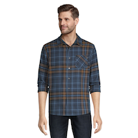 Chemise en flanelle doublement brossée à manches longues pour hommes, Boston Traders Front_Flat