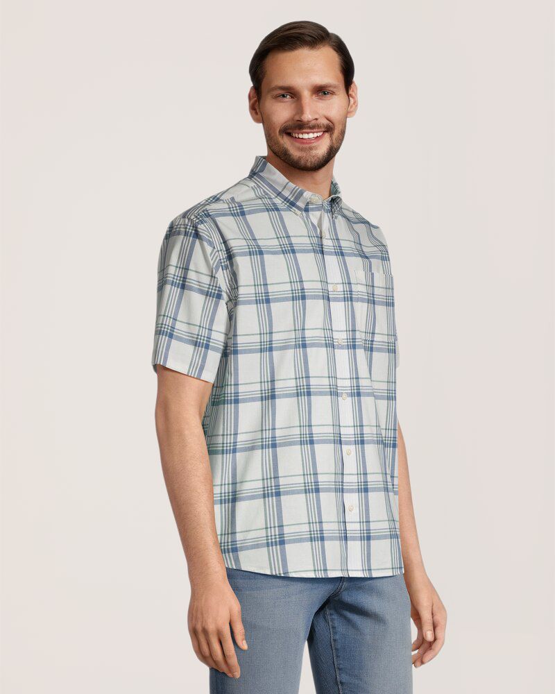 Denver Hayes Men's Plaid Sport Casual Classic Fit Shirt