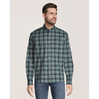 Chemise de sport à carreaux de coupe classique à manches longues pour hommes, Denver Hayes Front_Flat