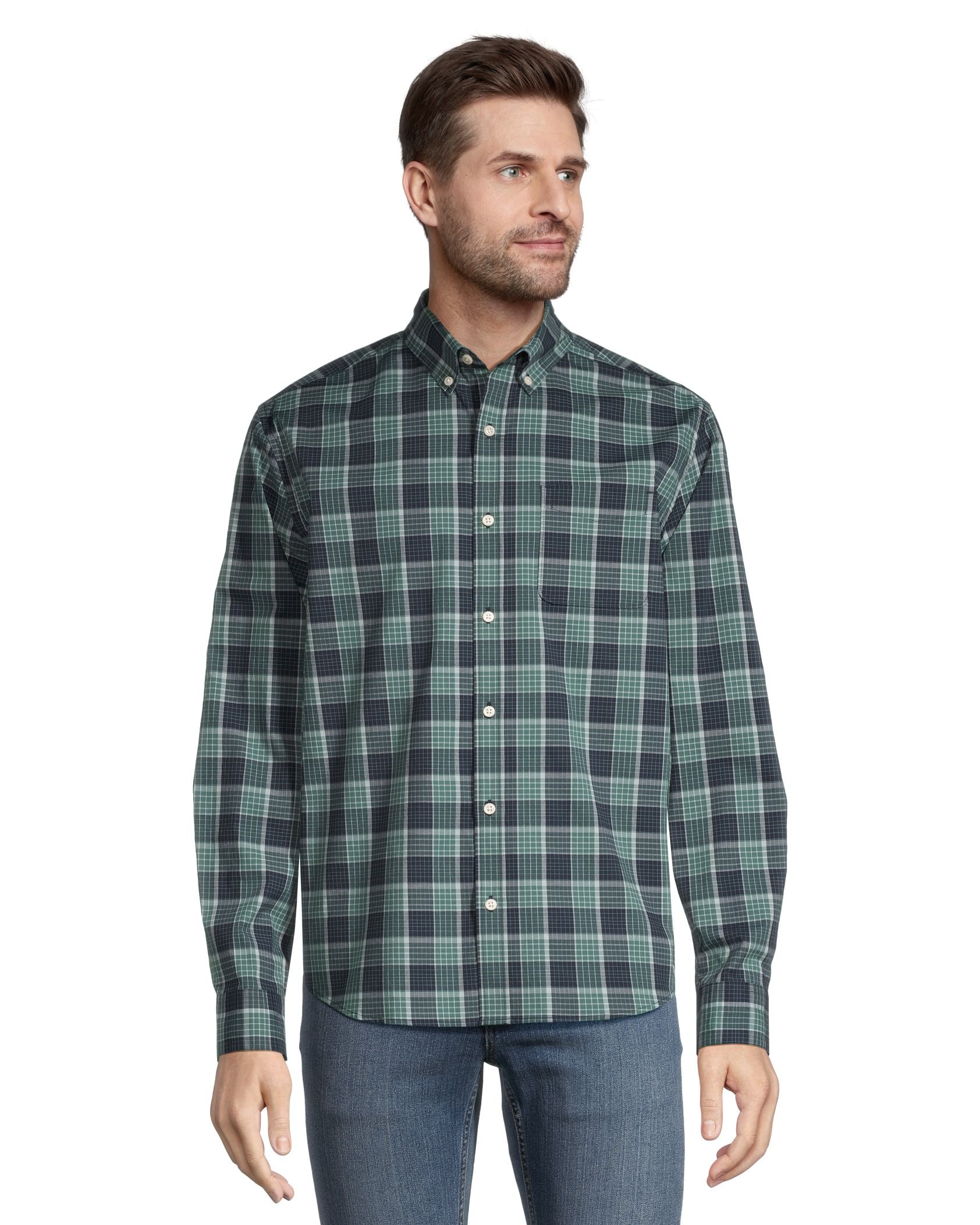 Denver Hayes Sport Plaid Classing Fit Long Sleeve Shirt | Marks