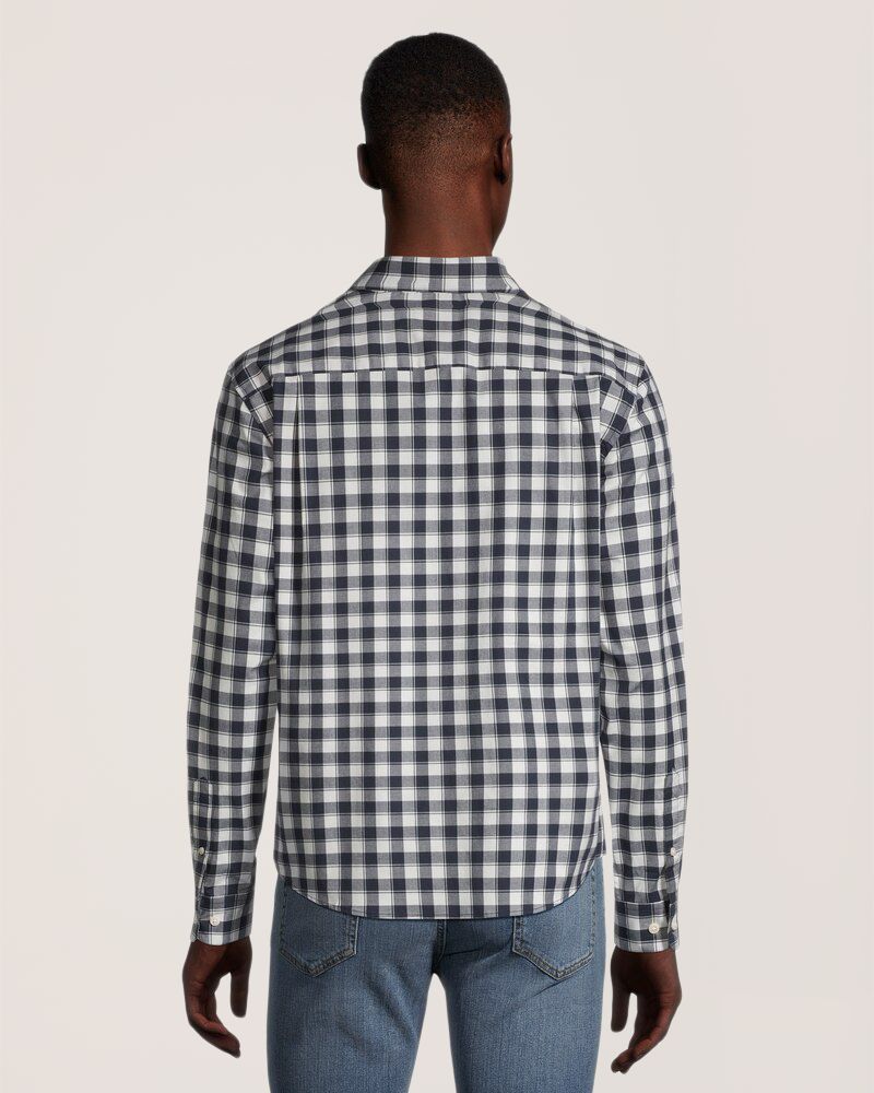 Denver Hayes Men's Plaid Sport Casual Long Sleeve Modern Fit Shirt