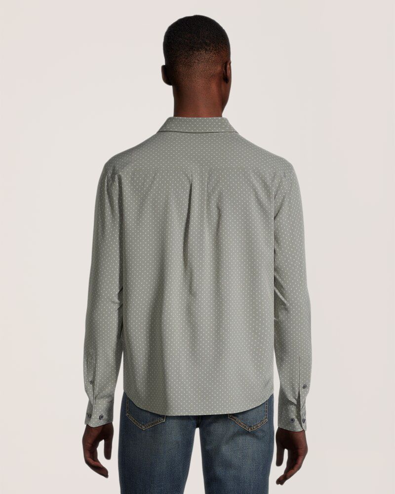 Chemise boutonnée hybride à manches longues extensible dans 4&nbsp;sens pour hommes, Denver Hayes