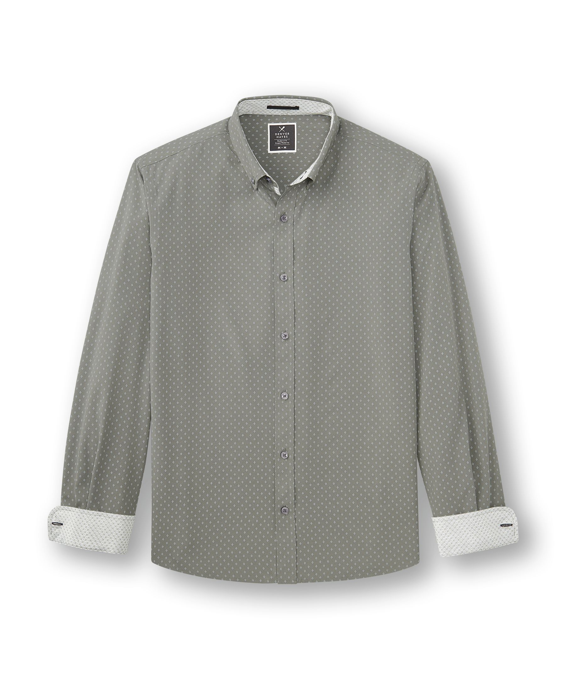 Chemise boutonnée hybride à manches longues extensible dans 4&nbsp;sens pour hommes, Denver Hayes
