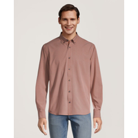 Chemise boutonnée hybride à manches longues extensible dans 4&nbsp;sens pour hommes, Denver Hayes Front_Flat