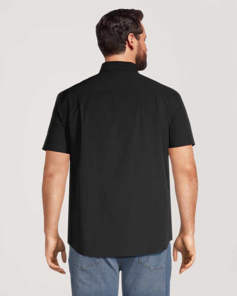 Denver Hayes Men's Poplin Casual Short Sleeve Modern Fit Shirt