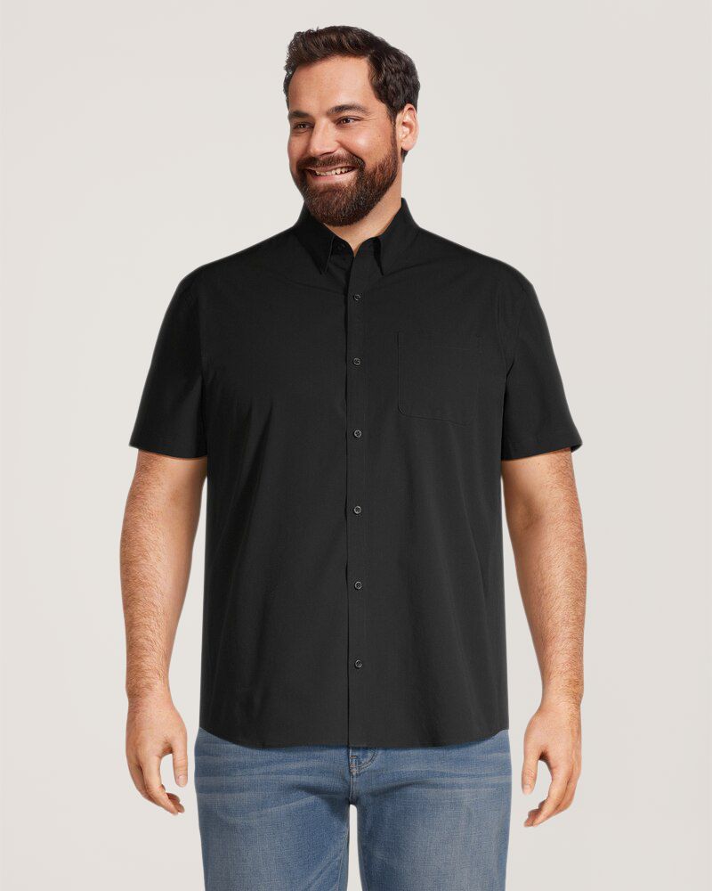 Denver Hayes Men's Poplin Casual Short Sleeve Modern Fit Shirt