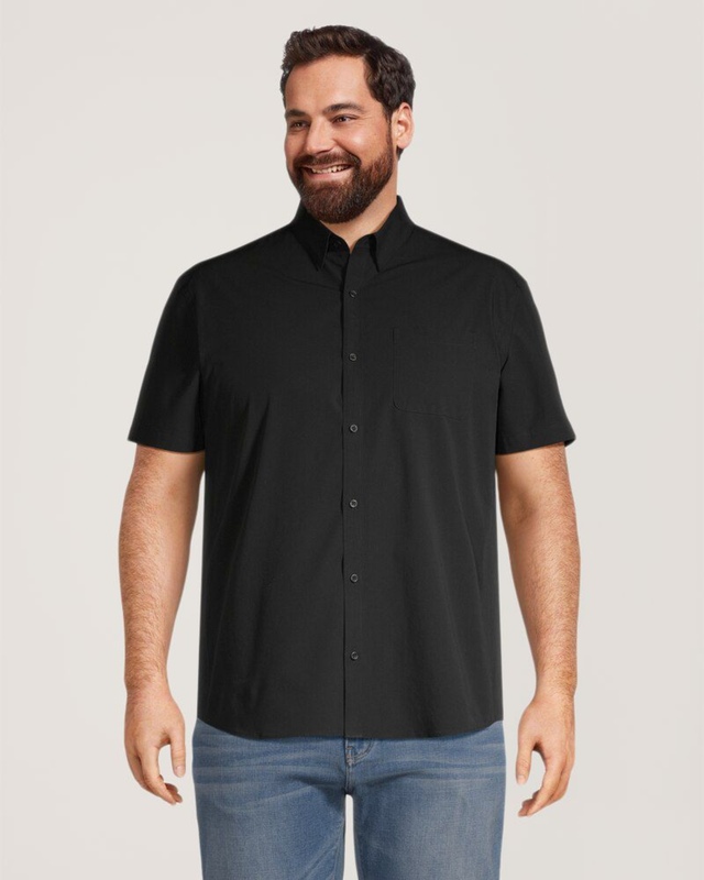 Denver Hayes Men's Poplin Casual Short Sleeve Modern Fit Shirt