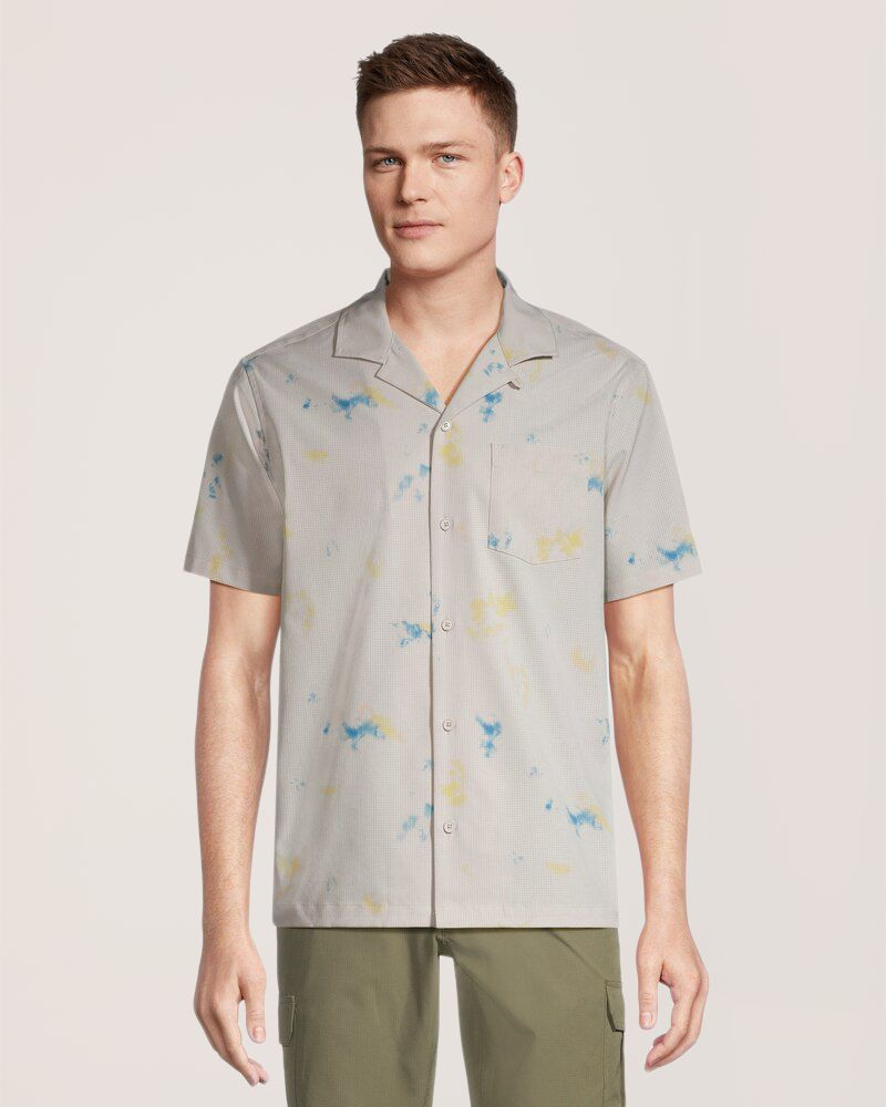 Chemise perforée de coupe moderne pour hommes, FarWest
