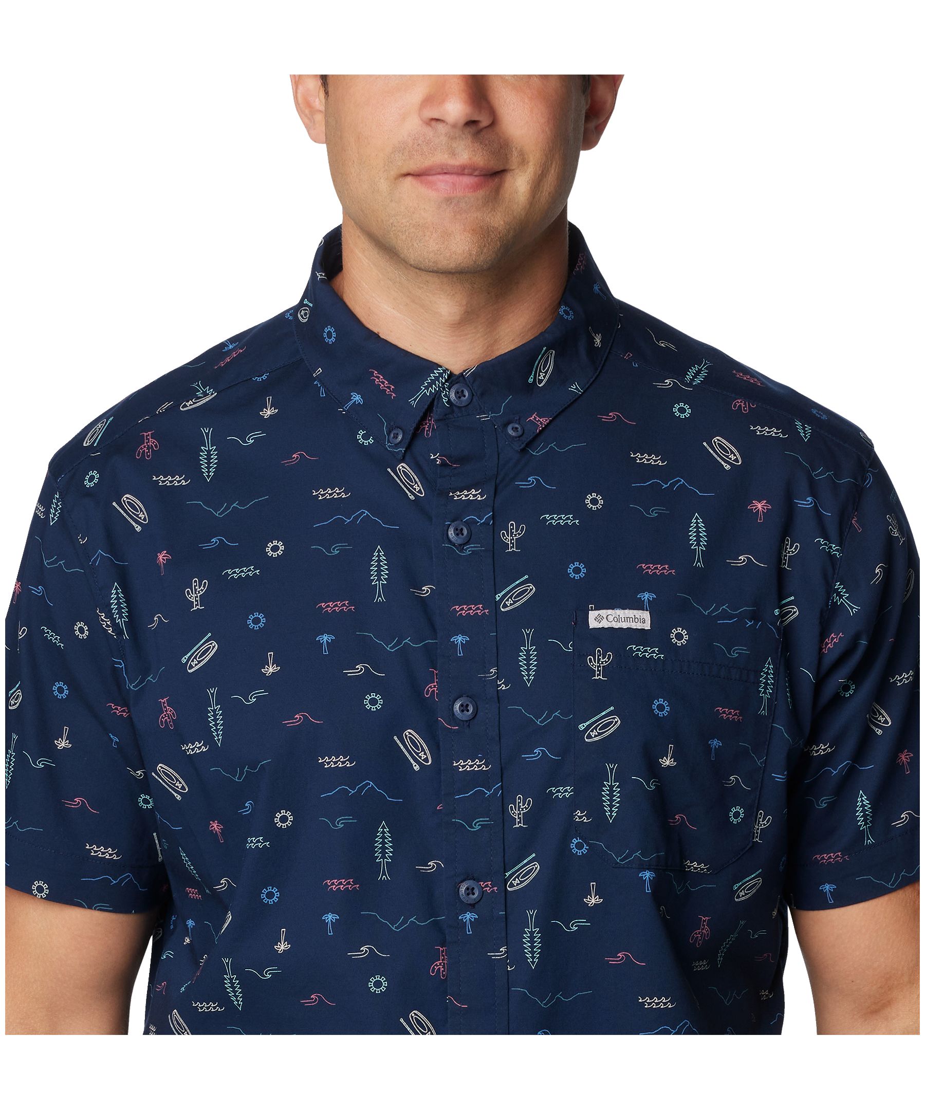 Columbia Men's Rapid Rivers Short Sleeve Printed Shirt