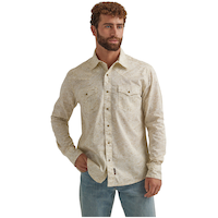 Chemise tissée rétro pour hommes, Wrangler Front_Flat