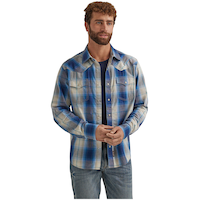 Chemise tissée rétro pour hommes, Wrangler Front_Flat